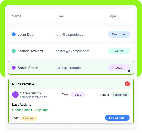 Quick Preview Contact